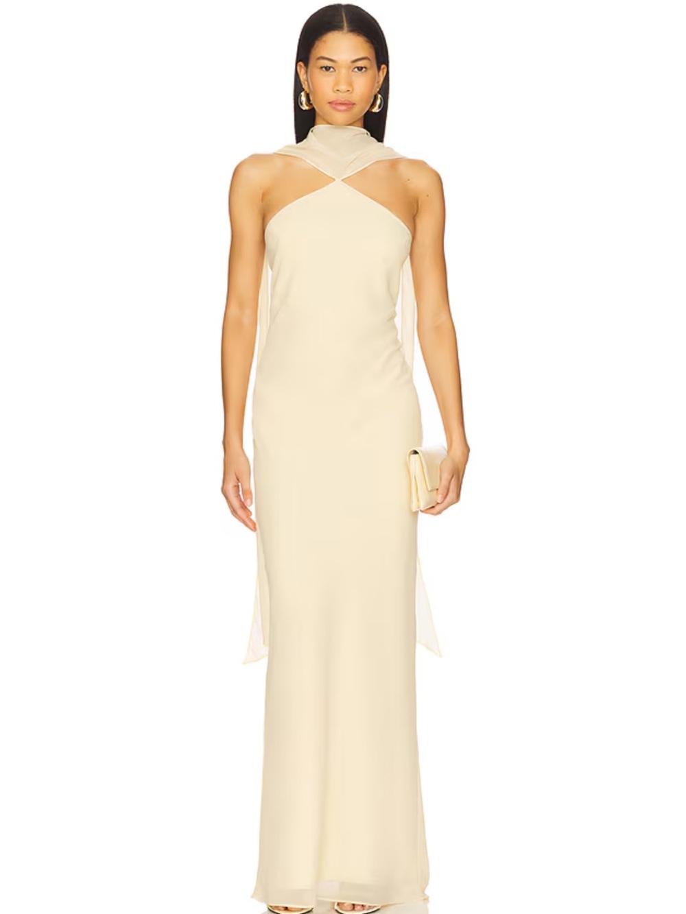 Amanda Uprichard Yellow Halter Maxi Dress